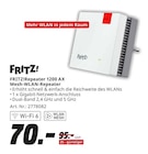 FRITZ!Repeater 1200 AX Mesh-WLAN-Repeater von FRITZ! für 70,00 € bei MediaMarkt Saturn im Angebot FRITZ!Repeater 1200 AX Mesh-WLAN-Repeater von FRITZ! im aktuellen MediaMarkt Saturn Prospekt