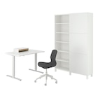 Schreibtisch+Aufbewahrungskombi und Drehstuhl weiß/grau Angebote von TROTTEN/LÅNGFJÄLL / BESTÅ/LAPPVIKEN bei IKEA Viersen für 777,99 €
