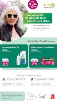 mea - meine apotheke Prospekt der Woche "Unsere Mai-Angebote" Seite 1, 01.05.2026 bis 31.05.2026 für Wernberg-Köblitz Aktueller mea - meine apotheke Prospekt "Unsere Mai-Angebote" Seite 1 von 4 Seiten für Wernberg-Köblitz