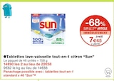 ●Tablettes lave-vaisselle tout-en-1 citron - Sun en promo chez Monoprix Annemasse à 7,45 €