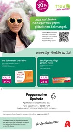 mea - meine apotheke Apotheke Prospekt der aktuellen Woche mit 4 Seiten, gültig von 01.07.2025 bis 31.07.2025, in Zirndorf und Umgebung Aktueller mea - meine apotheke Apotheke Prospekt in Zirndorf und Umgebung, "Unsere Juli-Angebote" mit 4 Seiten, 01.07.2025 - 31.07.2025