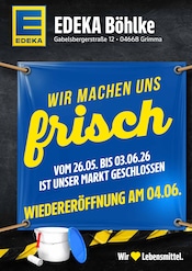 EDEKA Supermarkt Prospekt der aktuellen Woche mit 2 Seiten, gültig von 22.05.2026 bis 23.05.2026, in Grimma und Umgebung Aktueller EDEKA Supermarkt Prospekt in Grimma und Umgebung, "Aktuelle Angebote" mit 2 Seiten, 22.05.2026 - 23.05.2026