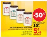 Grande bougie parfumée en promo chez Super U Saint-Malo à 5,49 €