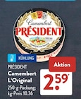 Camembert L'Original von Président im aktuellen ALDI SÜD Prospekt für 2,59 €