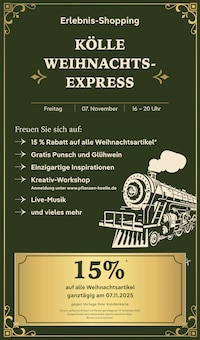 Weihnachtsartikel im aktuellen Pflanzen Kölle Prospekt (Hamburg) Weihnachtsartikel im Pflanzen Kölle Prospekt "WINTERZAUBER ERLEBEN" mit 20 Seiten (Hamburg)