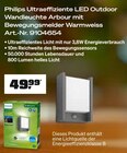 Ultraeffiziente LED Outdoor Wandleuchte Arbour mit Bewegungsmelder Warmweiss von Philips im aktuellen OBI Prospekt