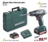 Bohrmaschine im POCO Prospekt Akku-Bohrschrauber BS 14.4 von Metabo im aktuellen POCO Prospekt für 99,99 €