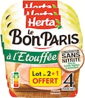 Le Bon Paris Jambon Cuit à l'Étouffée Conservation Sans Nitrite - HERTA à 4,64 € dans le catalogue Intermarché Hyper