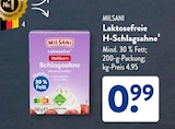 Laktosefreie H-Schlagsahne von Milsani im aktuellen ALDI SÜD Prospekt für 0,99 €