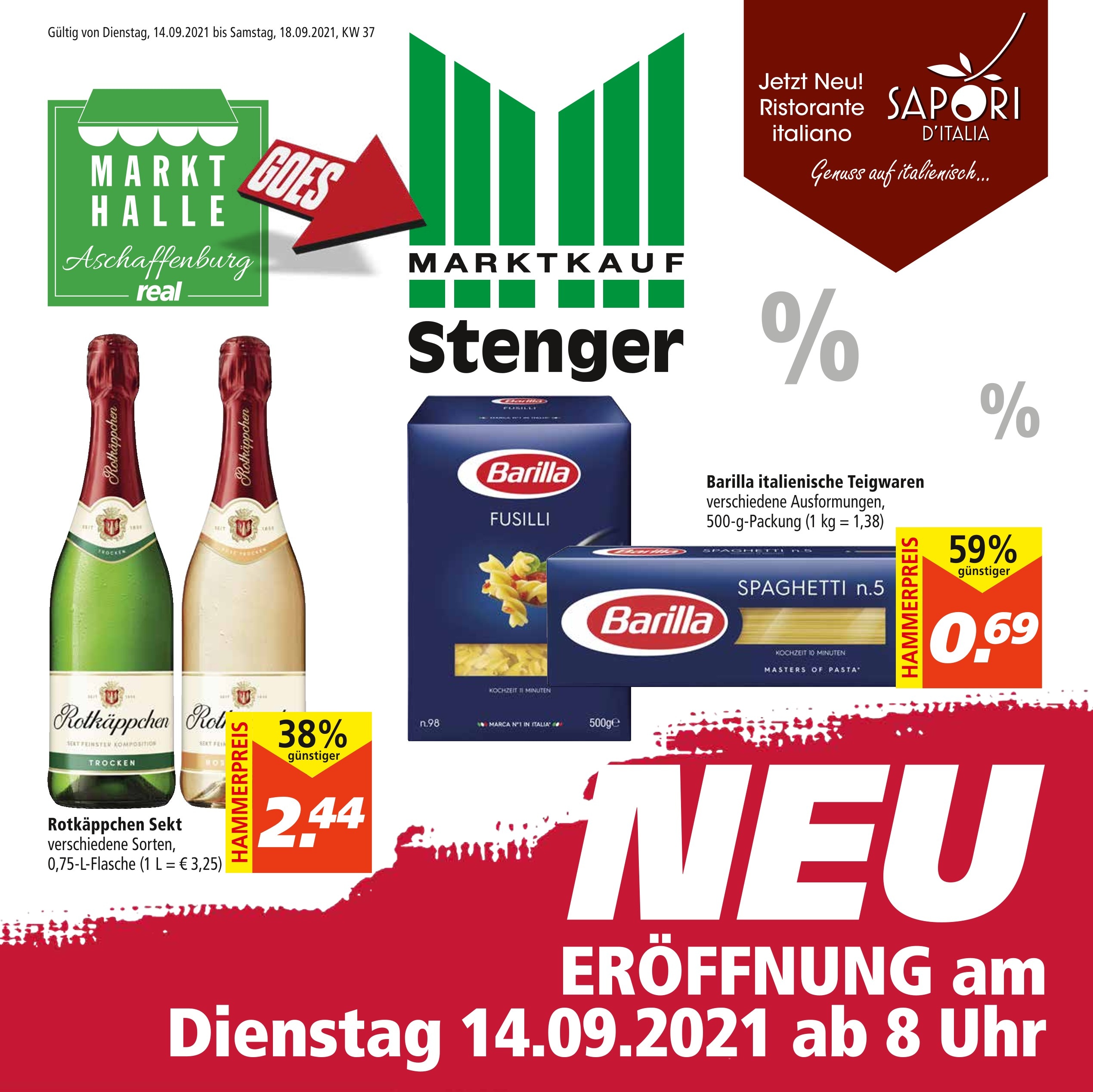 Marktkauf Prospekt für Rodenbach mit 40 Seiten Marktkauf Prospekt für Rodenbach: "Aktuelle Angebote", 40 Seiten, 14.09.2021 - 18.09.2021