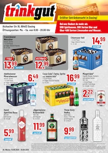 Wasser im Trinkgut Prospekt "Größter Getränkemarkt in Dasing!" mit 4 Seiten (Augsburg)