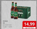 Alt im Angebot bei Getränkefachmarkt Rausch in Wetzlar Alt Angebote von Diebels bei Getränkefachmarkt Rausch Wetzlar für 14,99 €