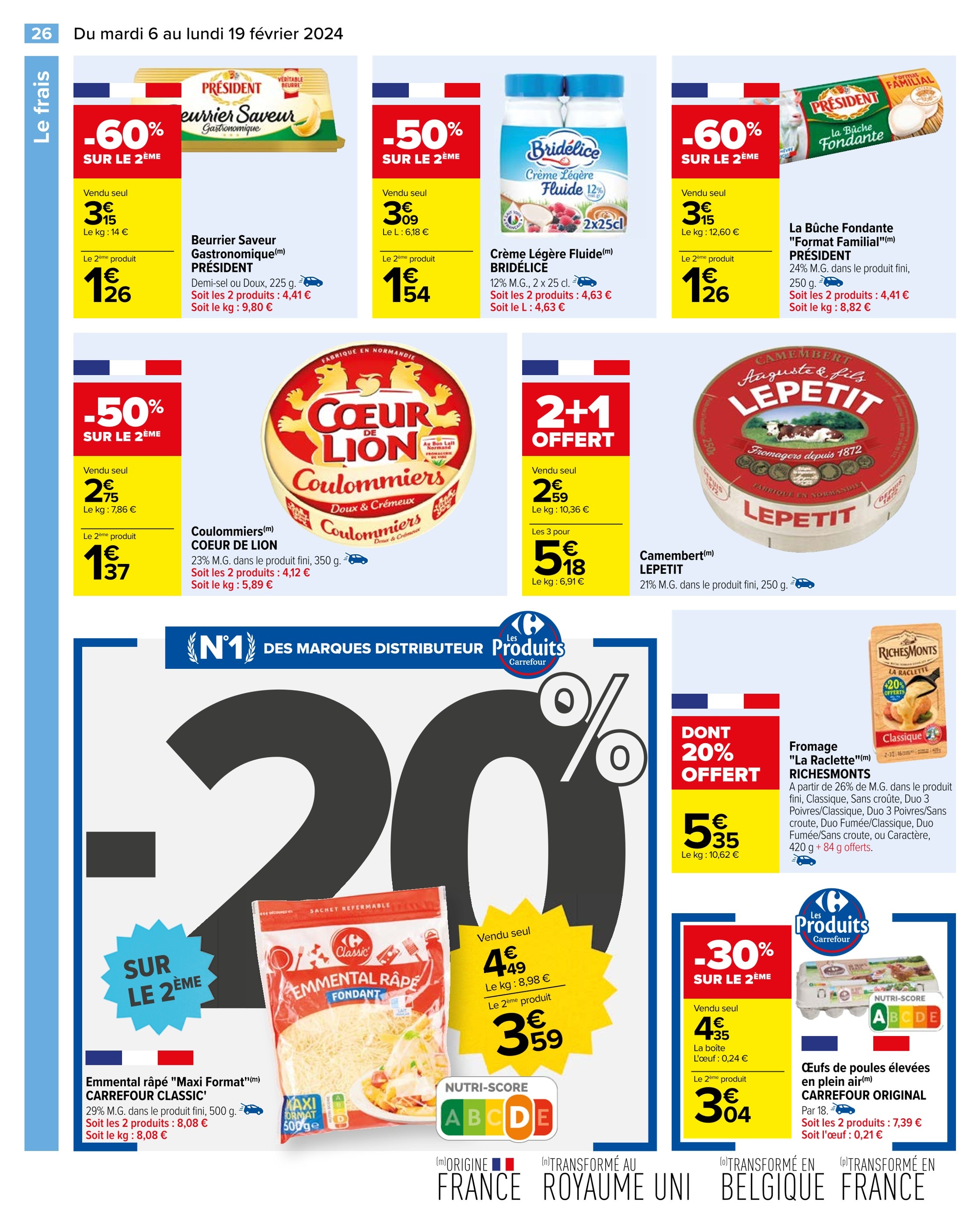 Oeuf Carrefour Promos et prix dans le catalogue de la semaine