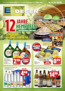 EDEKA Hemhofen Prospekt der aktuellen Woche, gültig von 21.09.2026 bis 03.10.2026 Aktueller EDEKA Hemhofen Prospekt "Wir lieben Lebensmittel!" mit 8 Seiten