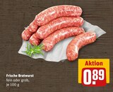 Frische Bratwurst fein im Angebot bei REWE in Erkrath Frische Bratwurst fein Angebote bei REWE Erkrath für 0,89 €