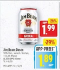 Dosen von Jim Beam für 1,89 € bei E center im Angebot Dosen von Jim Beam im aktuellen E center Prospekt