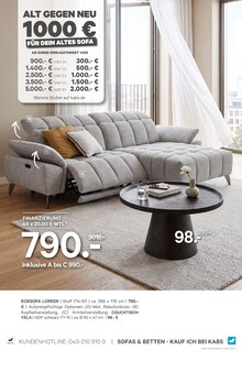 Ecksofa im aktuellen Kabs Prospekt (Essen) Ecksofa im Kabs Prospekt "ALT GEGEN NEU!" mit 40 Seiten (Essen)