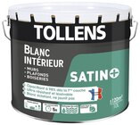 Peinture monocouche murs, plafonds et boiseries intérieure acrylique satin blanc 10 L - Tollens dans le catalogue Brico Dépôt