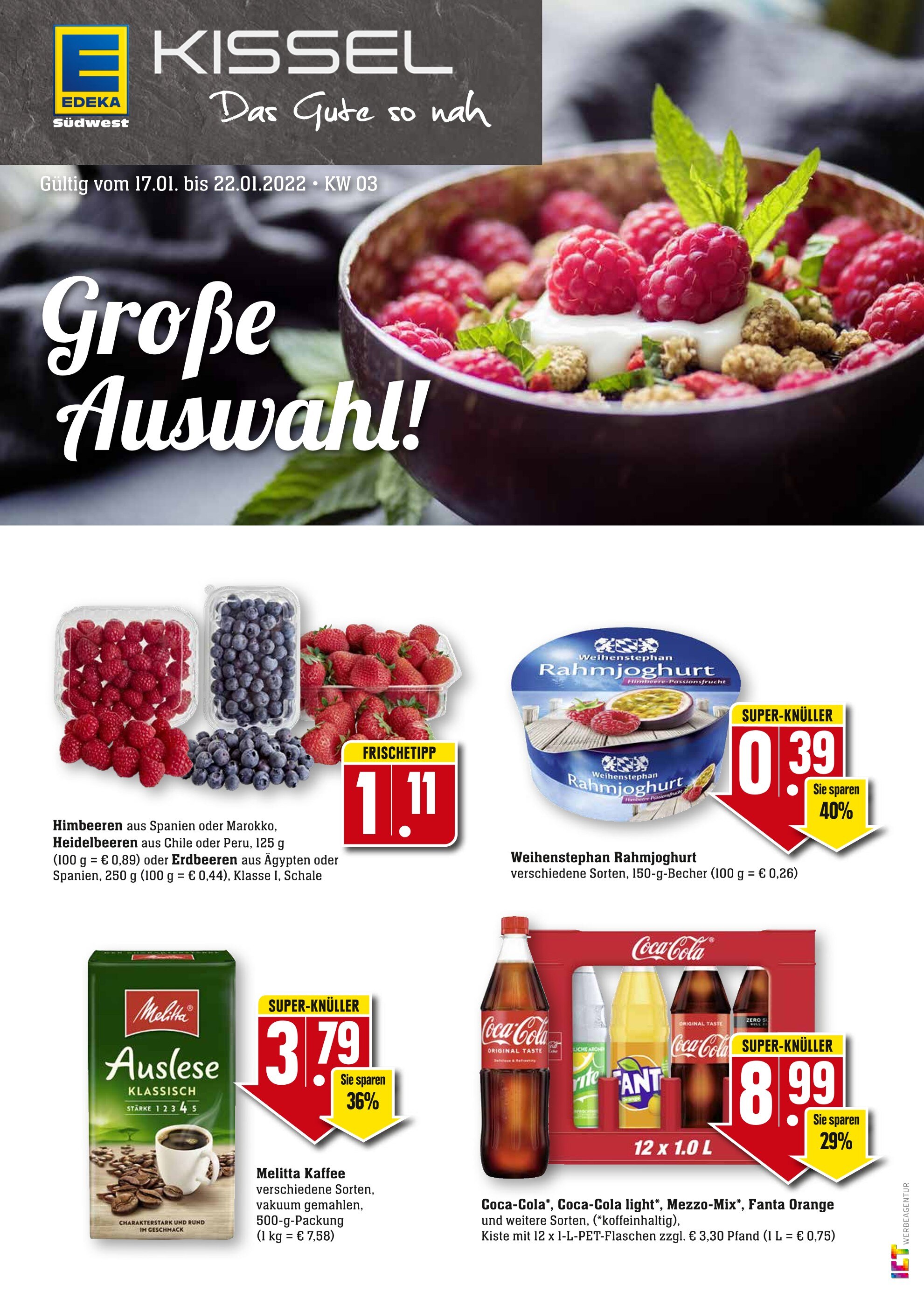 EDEKA Prospekt für Leinsweiler mit 12 Seiten EDEKA Prospekt für Leinsweiler: "Top Angebote", 12 Seiten, 17.01.2022 - 22.01.2022