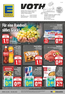 EDEKA Prospekt der Woche "Aktuelle Angebote" Seite 1, 25.08.2025 bis 30.08.2025 für Kalletal Aktueller EDEKA Prospekt "Aktuelle Angebote" Seite 1 von 24 Seiten für Kalletal