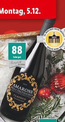 Rotwein von Amarone della Valpolicella Classico im aktuellen Lidl Prospekt für €12.99