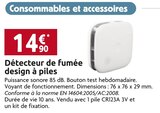 Détecteur de fumée design à piles en promo chez LaMaison.fr Saint-Étienne à 14,90 €