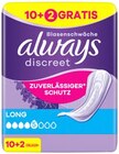 Discreet Inkontinenzeinlagen Long von Always für 2,99 € bei REWE im Angebot Discreet Inkontinenzeinlagen Long von Always im aktuellen REWE Prospekt