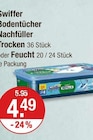 Tücher im V-Markt Prospekt Bodentücher Nachfüller Trocken von Swiffer im aktuellen V-Markt Prospekt für 4,49 €