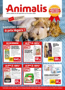 Prospectus Animalis de la semaine "Sommeil assuré, à prix légers !" avec 1 pages, valide du 29/09/2025 au 19/10/2025 pour Quimper et alentours