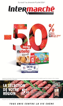 Catalogue Intermarché Contact de la semaine 28, "-50% DE REMISE IMMÉDIATE SUR LE 2ÈME", page 1, 07/07/2026 - 19/07/2026 Prospectus Intermarché Contact en cours, "-50% DE REMISE IMMÉDIATE SUR LE 2ÈME", page 1 sur 40