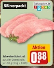 Schweine-Schnitzel im Angebot bei REWE in Esslingen Schweine-Schnitzel Angebote bei REWE Esslingen für 0,88 €