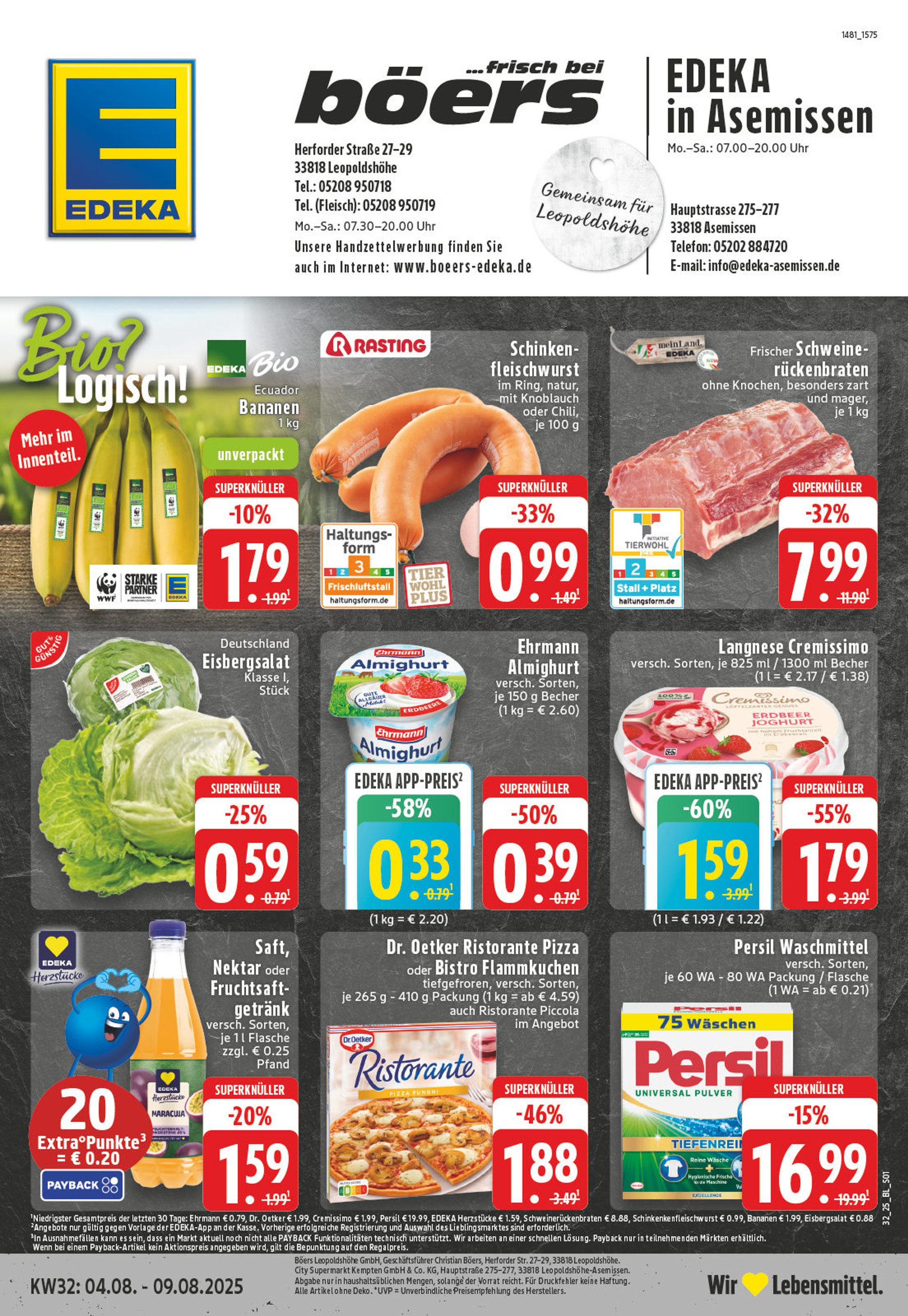 Aktueller EDEKA Supermarkt Prospekt in Bad Salzuflen und Umgebung, "Aktuelle Angebote" mit 24 Seiten, 04.08.2025 - 09.08.2025