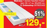 Aktuelle Matratze Angebote bei Opti-Megastore in Bremen Aktuelles Matratze 7-Zonen-Taschen-Federkern H2 Angebot bei Opti-Megastore in Bremen ab 129,00 €
