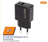 Wandladegerät mit 2 Anschlüssen Angebote von Re-load bei Action Fürth für 3,99 €