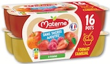 Compotes coupelles sans sucres ajoutés pomme, pomme framboise fraise - MATERNE à 4,33 € dans le catalogue Intermarché Hyper