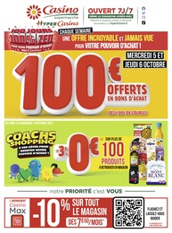 Catalogue Casino Supermarchés à Sallanches, avec 34 pages Prospectus Casino Supermarchés à Sallanches, "100 jours 100% zen", 34 pages, 03/10/2022 - 16/10/2022