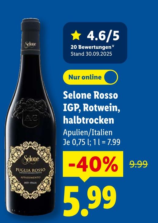Selone Rosso IGP, Rotwein, halbtrocken