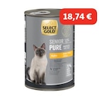 SELECT GOLD Pure Boîtes de Pâtée Chat Senior Poulet 6x400 g à 18,74 € dans le catalogue Maxi Zoo