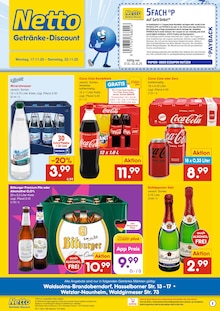 Cola im Netto Marken-Discount Prospekt "DER ORT, AN DEM DU IMMER AUSGEZEICHNETE PREISE FINDEST." mit 2 Seiten (Wetzlar)