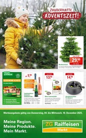 Weihnachtsbaum im ZG Raiffeisen Prospekt in Bretten Aktueller ZG Raiffeisen Prospekt mit Weihnachtsbaum, "ZAUBERHAFTE ADVENTSZEIT", Seite 1
