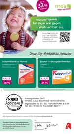 mea - meine apotheke Apotheken Prospekt der aktuellen Woche mit 4 Seiten, gültig von 01.12.2025 bis 31.12.2025, in Schweitenkirchen und Umgebung Aktueller mea - meine apotheke Apotheken Prospekt in Schweitenkirchen und Umgebung, "Unsere Dezember-Angebote" mit 4 Seiten, 01.12.2025 - 31.12.2025