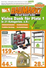 Globus-Baumarkt Prospekt für Mönchengladbach mit 20 Seiten Globus-Baumarkt Prospekt für Mönchengladbach: "WER BAUT BRAUCHT GLOBUS", 20 Seiten, 25.09.2022 - 01.10.2022