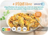 Aiguillettes de poulet au miel et aux épices, semoule aux petits légumes et fruits secs - PICARD en promo chez Picard Aiguillettes de poulet au miel et aux épices, semoule aux petits légumes et fruits secs - PICARD dans le catalogue Picard