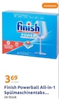 Powerball All-in-1 Spülmaschinentabs im Angebot bei Action in Neuss Powerball All-in-1 Spülmaschinentabs Angebote von Finish bei Action Neuss für 3,69 €