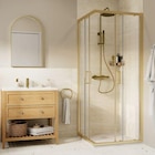 Castorama Aix-en-Provence - Promo Cabine de douche carrée, doré, L. 80 x l. 80 x H. 195 cm, verre transparent, GoodHome Ledava Promo Cabine de douche carrée, doré, L. 80 x l. 80 x H. 195 cm, verre transparent, GoodHome Ledava à 249,90 € dans le catalogue Castorama à Aix-en-Provence