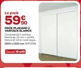 Pack placard 2 vantaux blancs - Gedimat Pack placard 2 vantaux blancs à 59,90 € dans le catalogue Gedimat