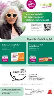 Aktueller mea - meine apotheke Prospekt "Unsere Juli-Angebote" Seite 1 von 4 Seiten