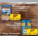 Les Sauces oder Delikatess Senf von Thomy im aktuellen V-Markt Prospekt für 0,99 €