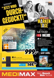 MEDIMAX Prospekt für Merseburg mit 8 Seiten MEDIMAX Prospekt für Merseburg: MARKEN TAGE, 8 Seiten, 05.08.2022 - 12.08.2022