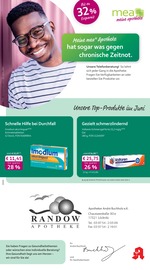 mea - meine apotheke Apotheken Prospekt der aktuellen Woche mit 4 Seiten, gültig von 01.06.2026 bis 30.06.2026, in Brüssow und Umgebung Aktueller mea - meine apotheke Apotheken Prospekt in Brüssow und Umgebung, "Unsere Juni-Angebote" mit 4 Seiten, 01.06.2026 - 30.06.2026